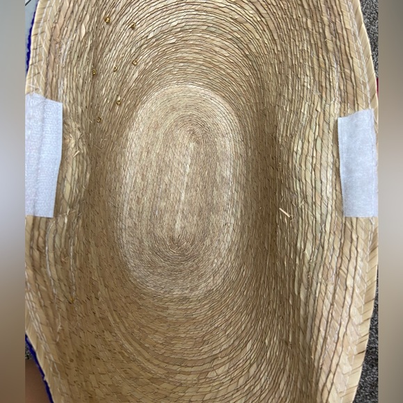 Matching Fedora & Beach Bag Set Straw Woven Embellished Floral - Picture 9 of 9